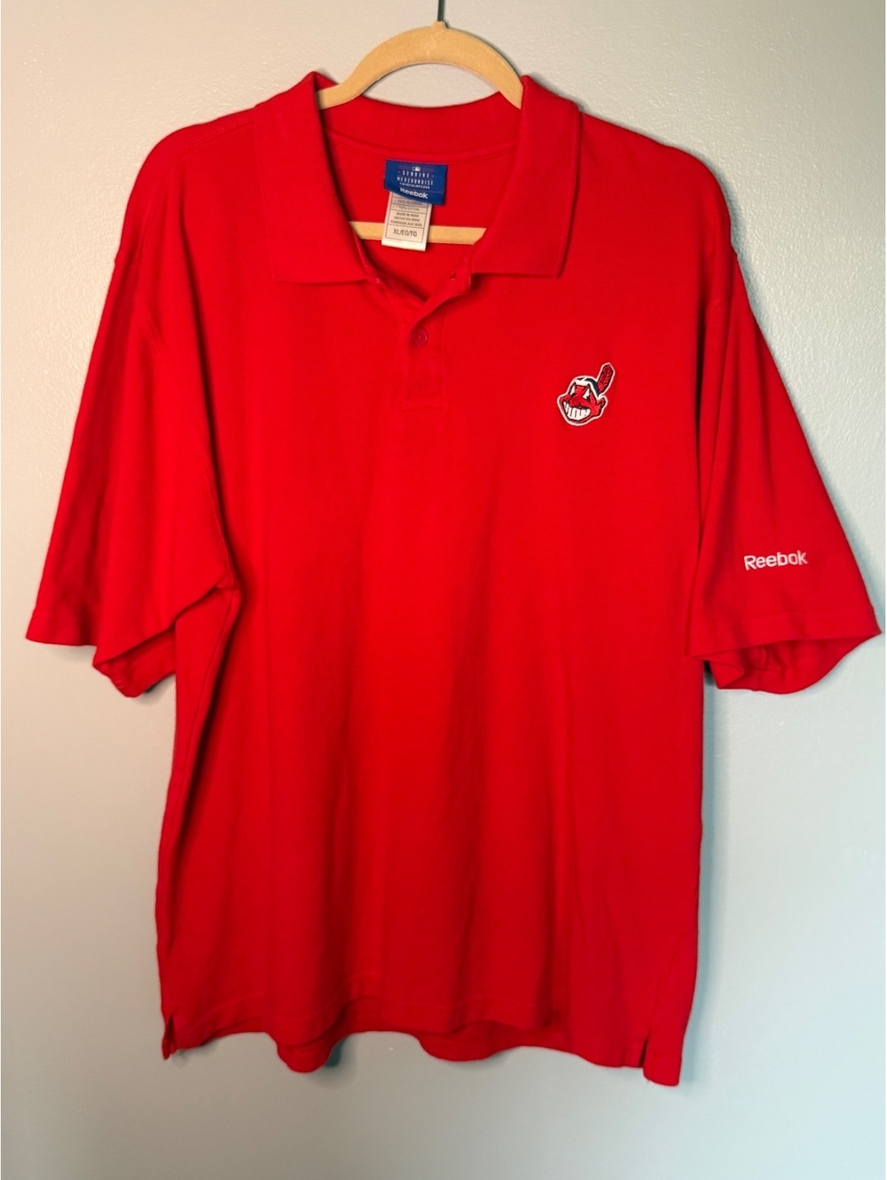 Reebok Cleveland Indians Red Polo Shirt XL